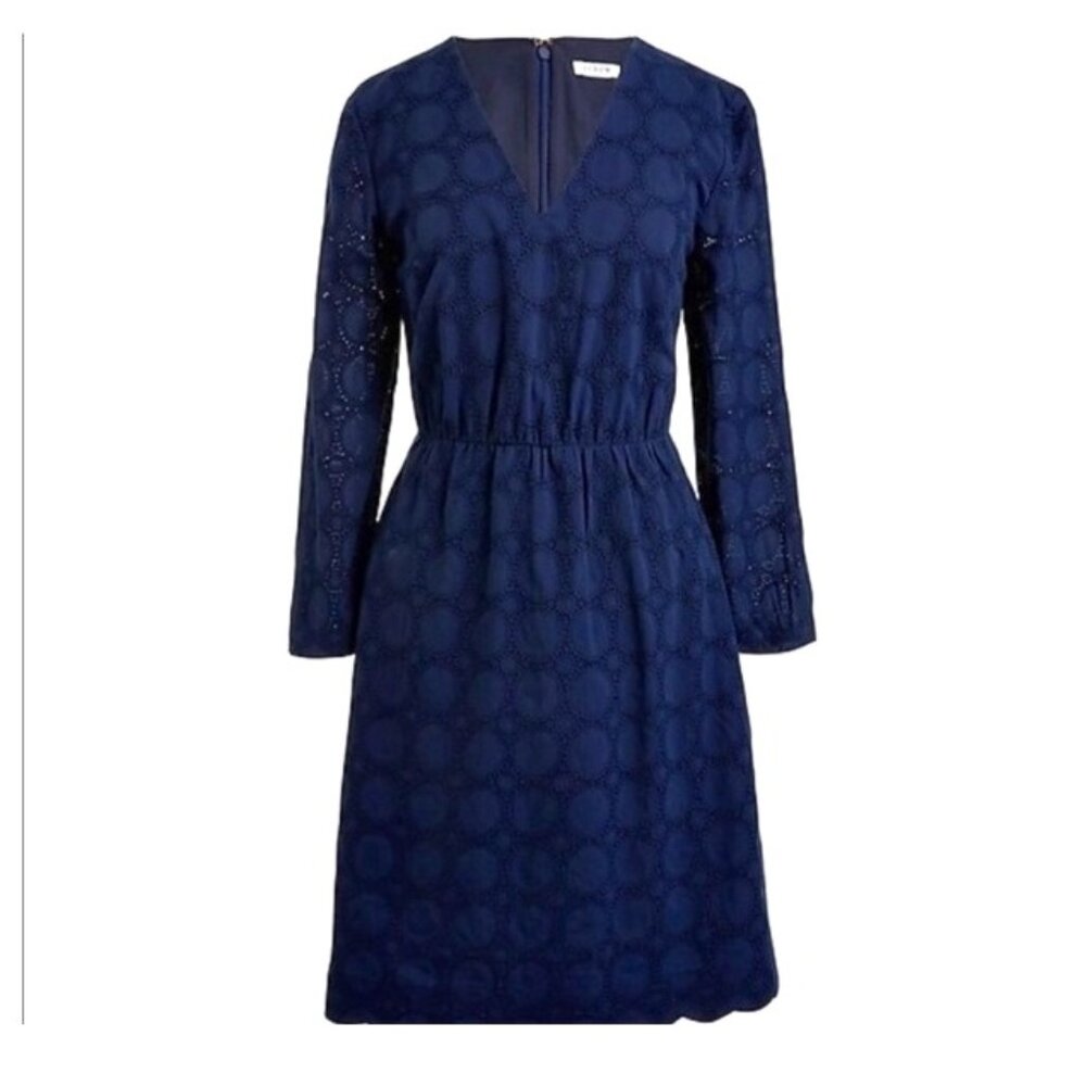 J. CREW V-NECK EYELET DRESS SIZE 00